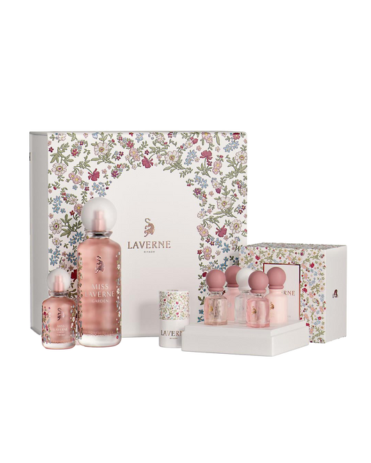 Laverne box, (200 ml) bottle, 5 (10 ml) bottles, and (50 ml) hair pack.